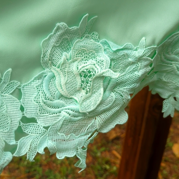 ❤️5/$25 Euc Lulamari Green Lace Top - Picture 3 of 6